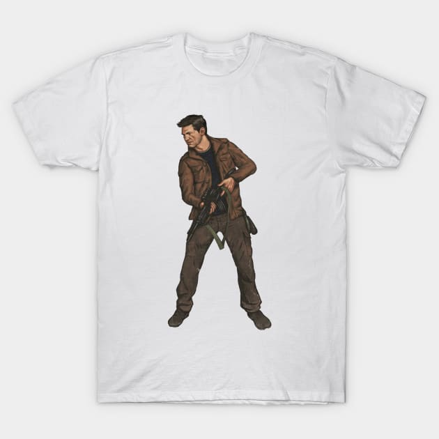 Nathan Drake - Uncharted series fan art T-Shirt by MarkScicluna